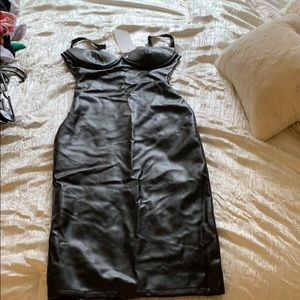 Faux leather dress